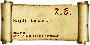 Kajdi Barbara névjegykártya